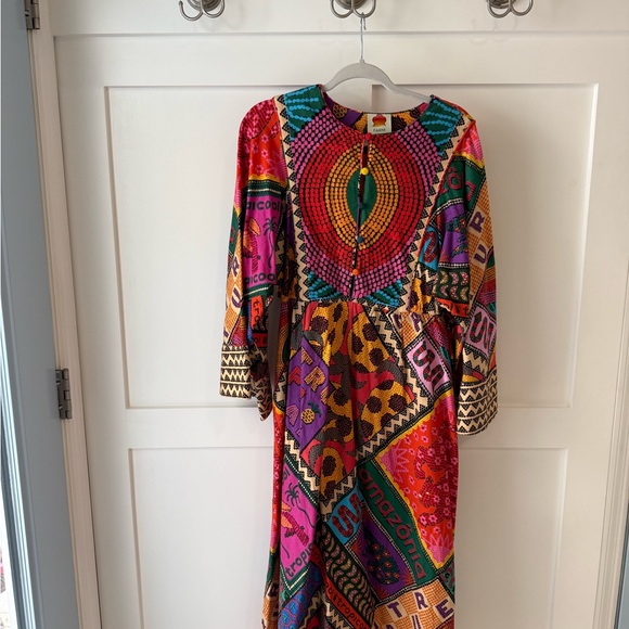 FARM Rio Multicolor Patchwork Midi Dress - Picture 7 of 8